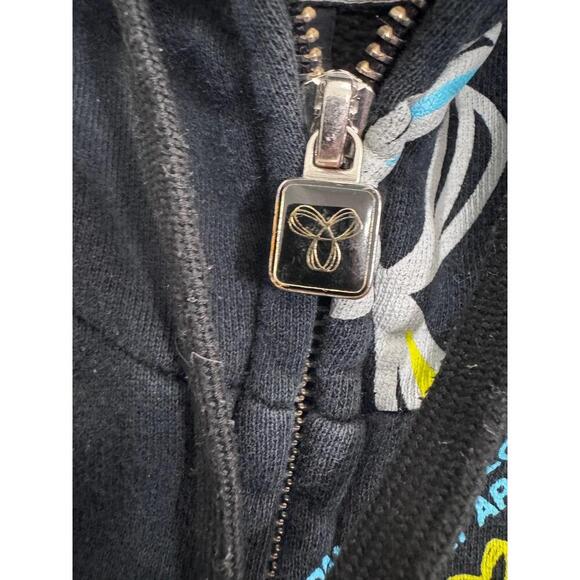 TNA Black & Multi Zipup Hooded Graphic Print Casual Street Hoodie L Music y2k - Picture 8 of 10